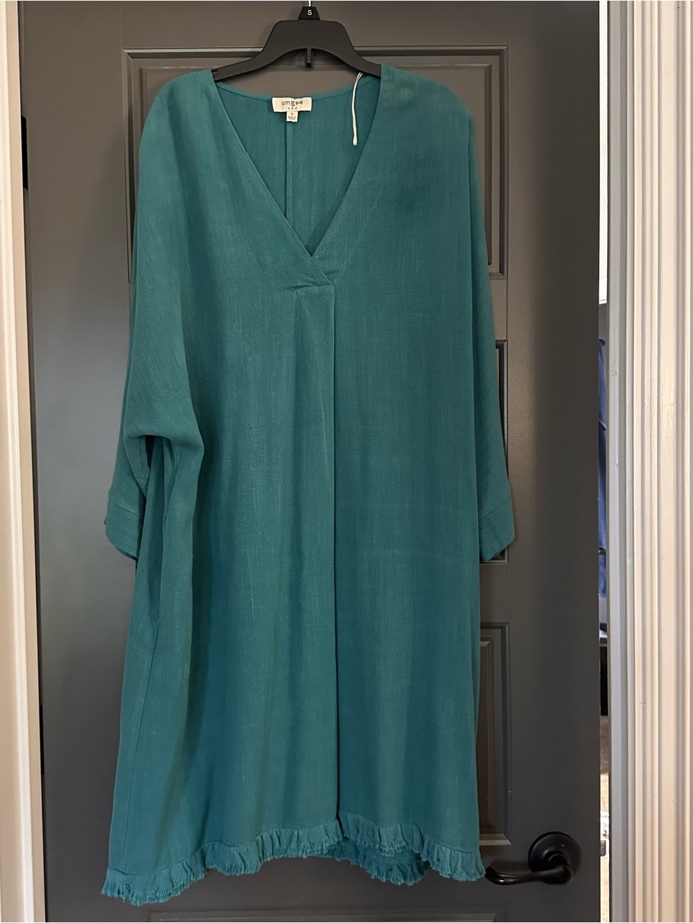 Umgee Teal V-Neck Tunic Dress Oversized